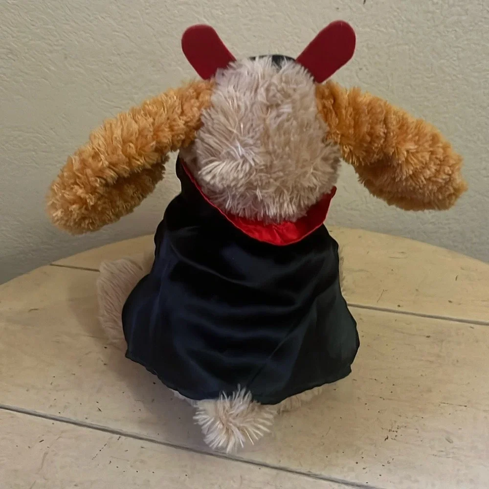 Dan Dee Halloween Devil Dog Plush Animated Sound Light Tan Puppy Costume 10 inch
